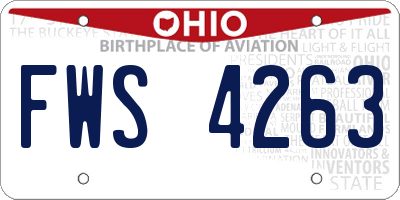 OH license plate FWS4263