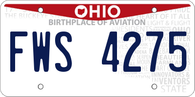 OH license plate FWS4275