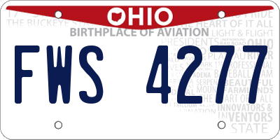 OH license plate FWS4277