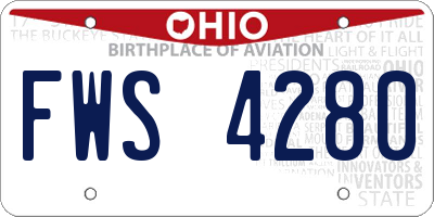 OH license plate FWS4280