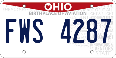 OH license plate FWS4287