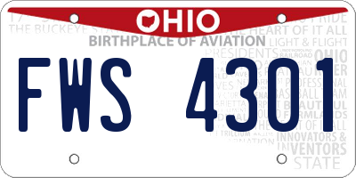 OH license plate FWS4301