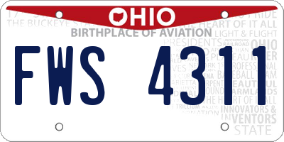 OH license plate FWS4311