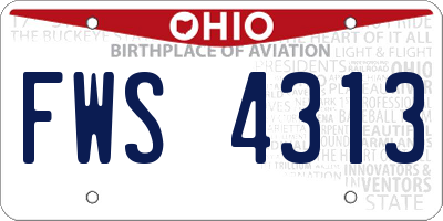 OH license plate FWS4313