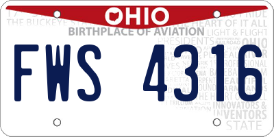 OH license plate FWS4316