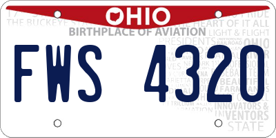 OH license plate FWS4320