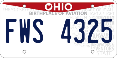 OH license plate FWS4325