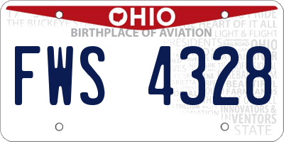 OH license plate FWS4328