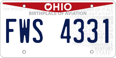 OH license plate FWS4331