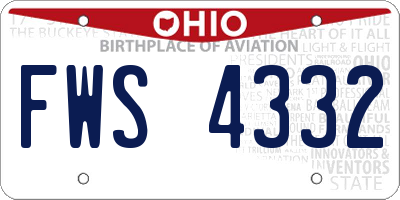 OH license plate FWS4332
