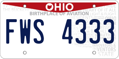 OH license plate FWS4333