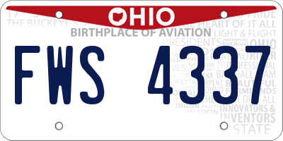 OH license plate FWS4337