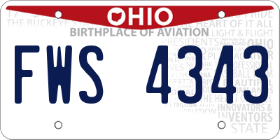 OH license plate FWS4343