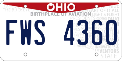 OH license plate FWS4360