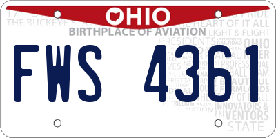 OH license plate FWS4361