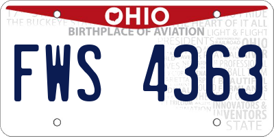 OH license plate FWS4363