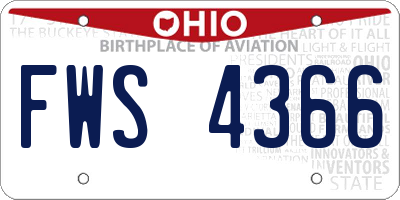 OH license plate FWS4366