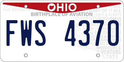 OH license plate FWS4370