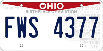 OH license plate FWS4377