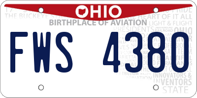 OH license plate FWS4380