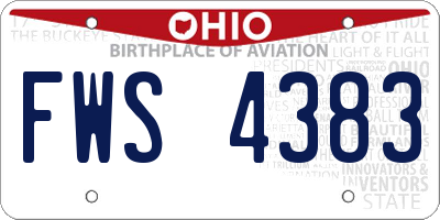 OH license plate FWS4383