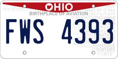 OH license plate FWS4393