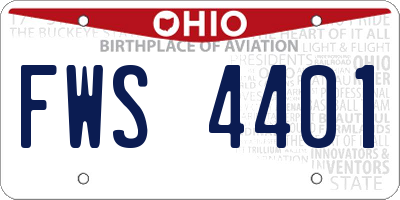 OH license plate FWS4401