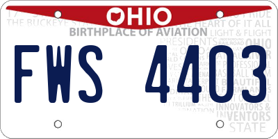 OH license plate FWS4403