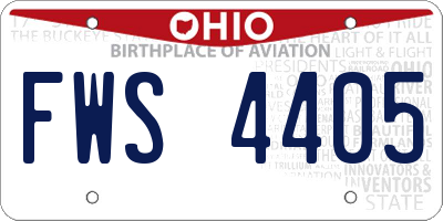 OH license plate FWS4405