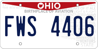 OH license plate FWS4406