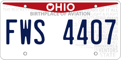 OH license plate FWS4407