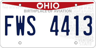 OH license plate FWS4413