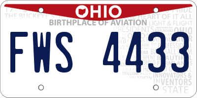 OH license plate FWS4433