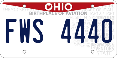 OH license plate FWS4440