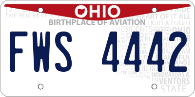 OH license plate FWS4442