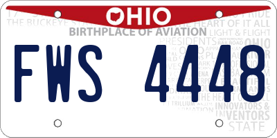 OH license plate FWS4448