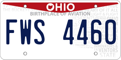 OH license plate FWS4460