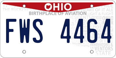 OH license plate FWS4464