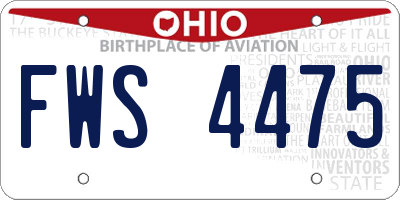 OH license plate FWS4475