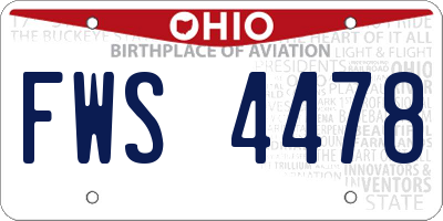OH license plate FWS4478