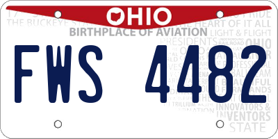 OH license plate FWS4482