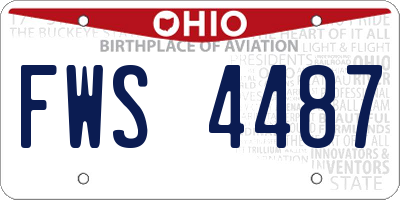 OH license plate FWS4487
