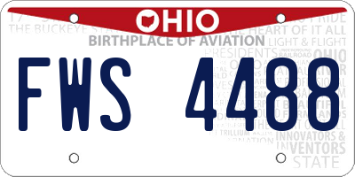 OH license plate FWS4488