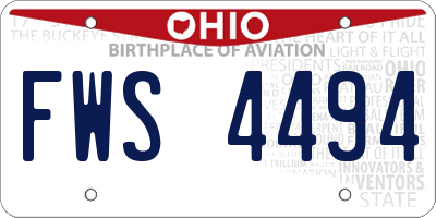 OH license plate FWS4494
