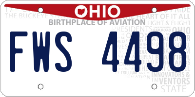 OH license plate FWS4498