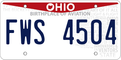 OH license plate FWS4504