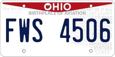 OH license plate FWS4506