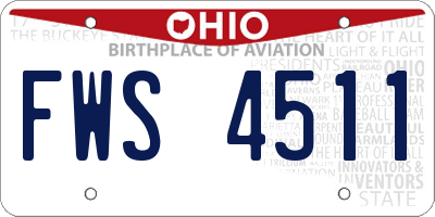 OH license plate FWS4511