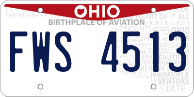 OH license plate FWS4513