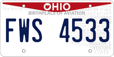 OH license plate FWS4533